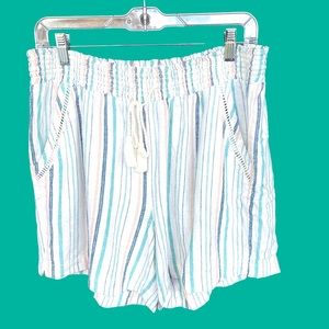 Briggs Linen/Rayon Striped Summer Shorts Women's Size L